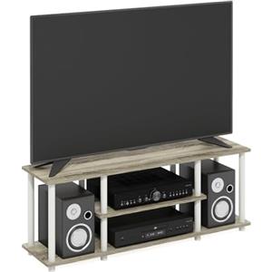 Furinno Supporti TV di Intrattenimento a 3 Livelli, Oak/White, 140 cm