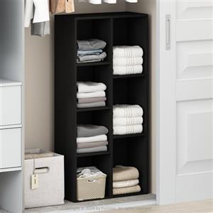 Furinno REED organizer e contenitori per armadio, a 7 cubi organizer per armadio, contenitore armadio con ripiani aperti, per guardaroba, camera da letto, soggiorno, Legno nero
