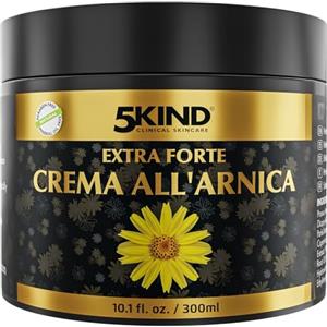 5kind clinical skincare 5Kind Arnica Crema Extra Forte 300 ml - Arnica per Cavalli Uso Umano | Crema arnica ad Azione Rapida per Lividi e Gonfiori - Arnica Forte - Crema Naturale per Muscoli e Articolazioni