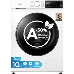 Midea Lavatrice 10 kg Classe A-30% 1400 Giri Turbo Wash Controllo App