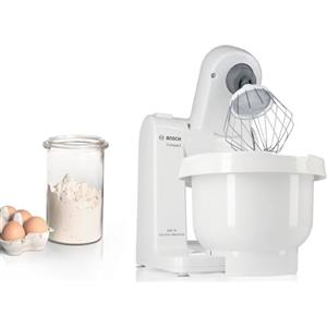 Bosch MUM4 Impastatrice Planetaria - Robot da Cucina Multifunzione, 500 W, 4 Velocità, Ciotola da 3,9 l, Gancio Impasti Duri, Frusta Impasti Morbidi e Frusta in Acciaio Inox per Montare