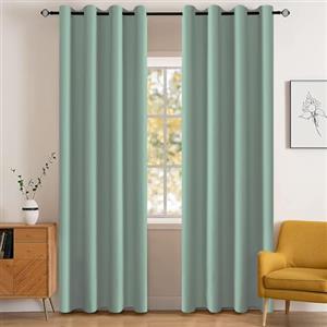 YSTELLAA Tende Oscuranti Per Interni 2 Pezzi, 140×145CM, Verde Matcha | Tende Termiche Isolanti Con Anelli, Moderne, Fonoassorbenti, Per Soggiorno, Camera Da Letto