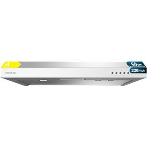 Cecotec Cappa Aspirante Convenzionale 60 cm Bolero Flux CM 602100 White A. Finitura Bianca Verniciata, Aspirazione 228 m³/h, 3 Velocità, Filtro in Alluminio, Classe A, Motore BLDC e Luce LED