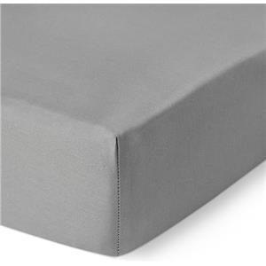Amazon Basics Lenzuolo con Angoli Matrimoniale Cotone Raso 400 Fili, con altezza da 30cm, 160 x 200 cm, Grigio Scuro