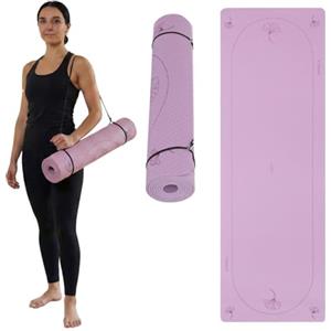 XTREXO EcoGrip Tappetino da yoga antiscivolo - Tappetino da ginnastica ecologico TPE 6 mm - leggero e indeformabile - 183 x 61 cm - per pilates, fitness e allenamento della forza (viola)