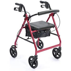 NRS Healthcare a-series 4-wheel rollator, girello - rosso
