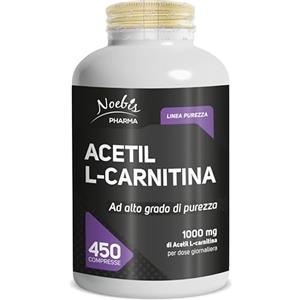 Noebis Pharma Acetil L-Carnitina Noebis Pharma - 1000 mg per Dose Giornaliera - 450 Compresse - Energia e Vitalità - Maxi Formato
