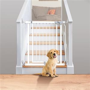 Ingenuity The Doorway Series Easy Install Cancelletto di Sicurezza per Bambini e Cani, Larghezza 73-80 cm, Altezza 75 cm, Montaggio a Pressione o con Viti, Bianco