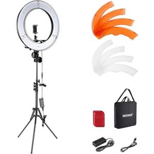 NEEWER Luce ad Anello LED 48cm Esterno 55W 5600K Dimmerabile con Stativo di Luce, Ricevitore Bluetooth per Smartphone, Youtube, TikTok, Autoritratto