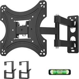 Muchen Supporto Da Parete Per TV 26-50'' Fino A 22 kg Max. VESA 200x200mm Con Livella A Bolla D'aria Piccolo Supporto A Parete Per TV Incl. Viti