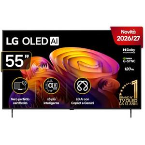 LG OLED AI 55 Pollici, Serie B6E 2026 Smart TV 4K - OLED55B6ELC | Nero Perfetto, Dolby Vision & Atmos, Processore α8 Gen3, AI Magic Remote, WebOS con Gemini, VRR, G-Sync 4K@120Hz