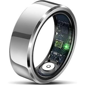 Beafon, Felixx, anello intelligente, SR6 argento, misura 10 (62,1 mm), fitness tracking, frequenza cardiaca, monitoraggio della pressione sanguigna, contapassi, IP68, Bluetooth, acciaio inox, con