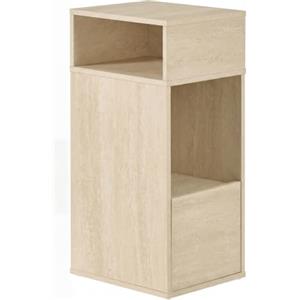 SONGMICS HOME Comodino Camera da Letto in Legno, Mobiletto Moderno con Cassetto, Tavolino Salvaspazio, 30 x 25 x 59,4 cm, Beige Travertino, Collezione Kadin LET911LA01