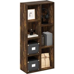 Furinno Luder Scaffale aperto reversibile a 7 cubi, Pino Ambrato