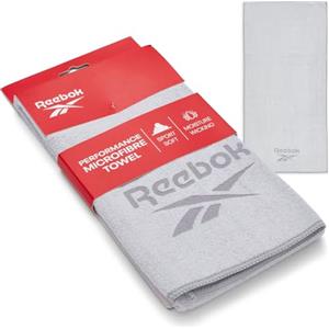 Reebok Dublin asciugamano in microfibra - telo palestra ad asciugatura rapida, leggero e altamente assorbente | Ideale come asciugamano da palestra, telo doccia, fitness e viaggio - 40 x 80 cm, Grigio