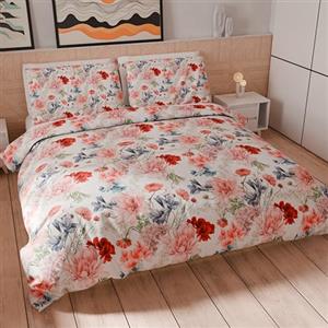 PETTI Artigiani Italiani - Set Copripiumino Matrimoniale 240x220 cm (2 Federe 63x63 cm Incluse), Parure Copripiumino Microfibra con Stampa Digitale Floreale 19 00 - Made in Italy