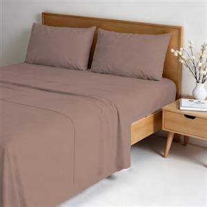 Italian Bed Linen Completo letto WATER WASHED Matrimoniale in Microfibra, Set Lenzuola Letto Matrimoniale 4 pezzi Lenzuolo Sotto con Angoli 170x200, Lenzuolo Sopra 240x270, Coppia federe - ROSA ANTICO