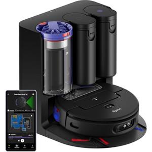 Dyson Spot+Scrub™ Robot aspirapolvere AI Wet and Dry - Rullo bagnato autopulente, autosvuotante, potenza di aspirazione 4x per tappeti, rimozione macchie AI (nero/blu)