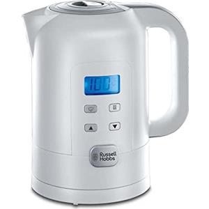 Russell Hobbs Bollitore Elettrico 1,7 L 2200 W, Coperchio con Chiusura di Sicurezza, Filtro Anticalcare Rimovibile, Base Girevole 360°, Spegnimento Automatico, Bianco - 21150-70