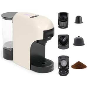 Livoo DOD217C Macchina da Caffè 4 in 1 Multi Capsule - 1400W 20Bar 7 Livelli Volume Nespresso*, Dolce Gusto*, Cialde Tipo Senseo** e Caffè macinato