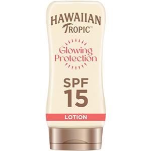 HAWAIIAN Tropic Lozione Solare Protettiva Illuminante di Hawaiian Tropic, Crema Solare SPF 15 UVA e UVB Resistente all'Acqua, Lozione Solare dal Profumo Tropicale, con Burro di Karité, 180 ml