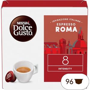 NESCAFÉ DOLCE GUSTO Espresso Roma Caffè, 6 Confezioni da 16 Capsule (96 Capsule Compatibili Nescafé Dolce Gusto)