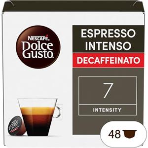 NESCAFÉ DOLCE GUSTO Espresso Intenso Decaffeinato Caffè, 3 Confezioni da 16 Capsule (48 Capsule Compatibili Nescafé Dolce Gusto)