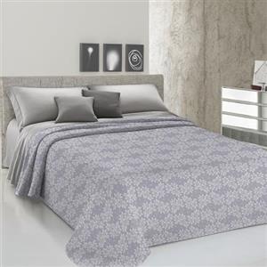 PENSIERI DELICATI Copriletto Matrimoniale 260 x 280 cm, Singolo 100% Cotone Pique, Ideale Come Arredo, Coperta Salva Letto 2 Piazze, Fantasia Olivia Grigio, 100% Made in Italy
