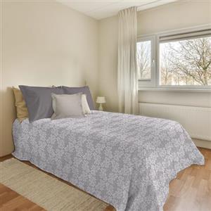 PENSIERI DELICATI Telo Copriletto 170 x 280 cm, Telo Singolo 100% Cotone Pique, Ideale Come Arredo, Coperta Salva Letto 1 Piazza, Fantasia Olivia Beige, 100% Made in Italy