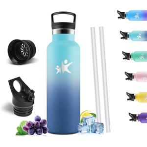 Mulbijeo Borraccia Termica Bambini 500 ML, Senza BPA, Bottiglia Termica, 18/8 Acciaio Inox, Borracce, Sottovuoto a Doppia Parete, BorraccIe Termiche con Cannuccia, Termos per Scuola, Sport