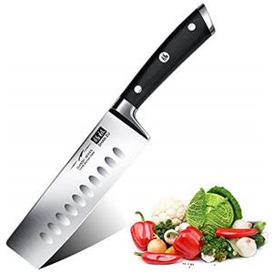 SHAN ZU Coltello da Cucina 16.5cm Giapponese Nakiri Coltelli per Verdure Professionali Coltelli da Chef Acciaio Inossidabile Tedesco Affilata Coltello Multiuso con Manico in legno di Pakkawood