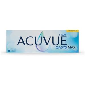 ACUVUE OASYS MAX 1-Day Multifocal; Lenti a contatto giornaliere; Visione chiara e nitida a tutte le distanze e in ogni condizione di luce;+2.50 diottrie; BC 8.4; DIA 14.30; ADD Medium; 30 lenti
