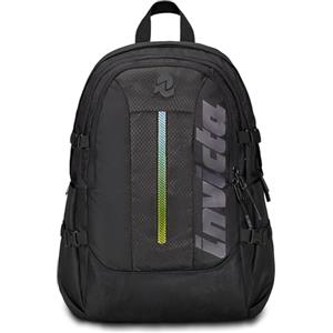 Invicta Zaino Ufficio Invict-Act Plus Led, Nero, Doppio Scomparto Con Tasca PC, Tasca Borraccia, Tasca Con Organizer, Cinghia Vita, Nastri Torace e Regolazione Volume, Zaino Lavoro Scuola Viaggio