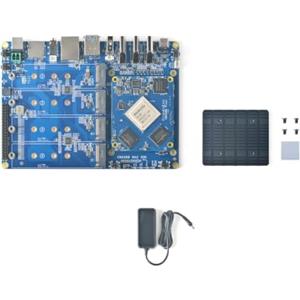WayPonDEV CM3588 Plus NAS Kit, computer a scheda singola LPDDR5 da 16 GB, CPU RK3588 6TOPs GPU NPU Mali-G610, supporto SSD 4X NVMe per server cloud domestico, codificatore video 8K (16+64 GB)