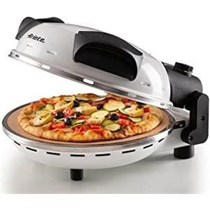 Ariete 918 Forno Pizza - Pizza in 4 minuti - Piastra in pietra refrattaria con trattamento antiaderente - Temperatura max 400° - 1200 Watt - Timer 30' - Bianco