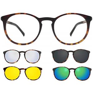 Ultem THEMA U-220 Colore M07 TARTARUGATO - Fronte Ø 50 mm. Montatura per occhiali da vista e sole + 4 CLIPON Linea Original "99 John St NYC" UNISEX