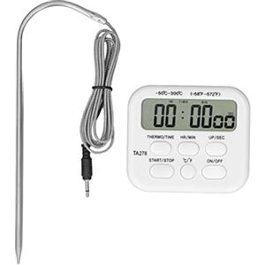 Glomora Termometro Digitale Per Carne, Forno Wireless da Cucina BBQ Grill Timer con Sonda in Acciaio Inossidabile