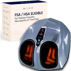 Miko Macchina Massaggiatrice Per i Piedi MIKO Con Impastamento Profondo, Compressione, Shiatsu e Calore Per La Fascite Plantare, La Neuropatia, Adatta Fino Alla Taglia 47 Per Gli Uomini.