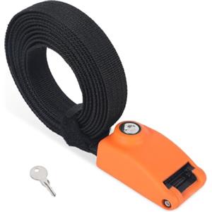 OUGPIU Cinghia di Fissaggio Bloccabile,3mx25mm con 3 Corde in Acciaio,per Evitare Furti,Cinghie Multiuso con Serratura e Chiave per Box da Tetto,Tenda da Tetto,Moto,Auto,SUP,Surf,Kayak