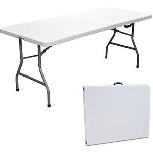 CILVANI SRL TAVOLO TAVOLINO Tavolo pieghevole rettangolare a valigetta in HDPE PIEGHEVOLE GIARDINO FIERA MERCATO PIC NIC CAMPEGGIO IN DURA RESINA 180X75X74