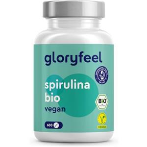 Gloryfeel Spirulina Bio, 600 compresse BIO 500 mg, Alto dosaggio, Ricca di ficocianina, proteine e vitamine, Alga Spirulina pura, Analizzata e Confezionata in Germania, Vegan e senza Additivi