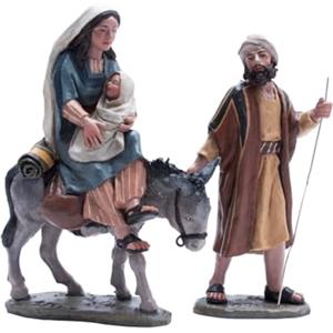 Triciclo Editores Fuga in Egitto - Set 2 Figurine | Figure misteriose |Figure del presepe |Serie 11 cm| Progettato da José Luis Mayo Decorazione natalizia |Nascita