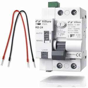 VL Villore Differenziale auto riarmabile, superimmunizzato riarmabile, classe A, riconnessione automatica 40 A, 30 mA, 6 Ka, interruttore riarmabile binario
