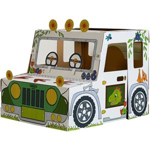 BANKERS BOX Casa di Cartone Camion Dinosauro per Bambini XL (81,5 x 79,5 x 97,7 cm) - Casetta da Colorare - Certificata FSC, Riciclabile - Divertimento Arte e Creatività - Età 3+