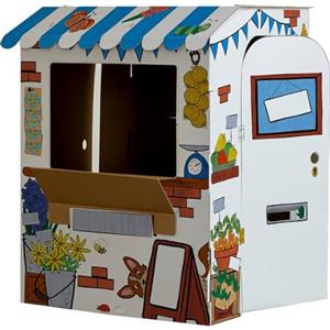 BANKERS BOX Casa di Cartone Bancarella per Bambini XL (106,6 x 81,6 x 93 cm) - Casetta da Colorare - Certificata FSC, Riciclabile - Divertimento Arte e Creatività - Età 3+