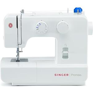 Singer Promise 1409, Macchina da Cucire Portatile con 15 Punti, Macchina da Cucire Singer con Occhiellatore 4 Tempi, Ampiezza Zig-Zag Regolabile, Leva Retromarcia, Doppio Ago per Quilting e Pelle