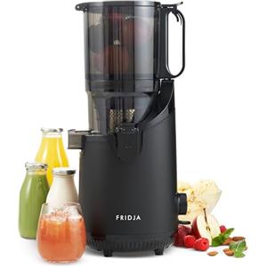 Fridja f2500 Estrattore di Succo ad Alimentazione Automatica | Bocca di Carico 135mm Frutta Intera | Estrattore a Freddo 250W | Alta Resa | Facile da Pulire | Senza BPA | Nero Opaco