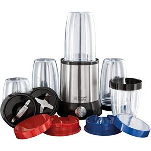 Russell Hobbs Frullatore Multifunzione, Sport, Smoothie, Shaker, 3 Bicchieri grandi, 2 Bicchieri Piccoli, Accessori, 700 W, Acciaio Inox, 23180-56