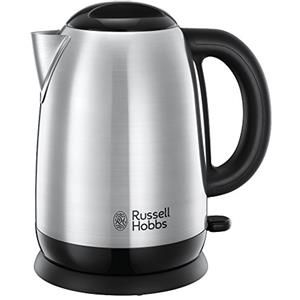 Russell Hobbs Bollitore Elettrico - 1,7 L, 2400 W - Acciaio Inox Satinato; Ebollizione Rapida; Filtro Anticalcare Rimovibile; Beccuccio, Indicatore Liv. di Riempimento, Adventure 23912-70