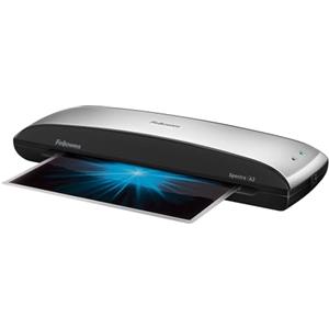 Fellowes plastificatrice Spectra A3, formato A3, fino a 125 Micron, per casa e ufficio, plastificatrice con leva di sblocco e modalità riposo, riscaldamento in 4 minuti, starter pack con 10 pouches